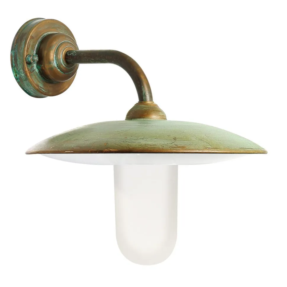 Casale udendørs væglampe, antik messing, opal glas