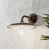 Casale udendørs væglampe, antik kobber klart glas