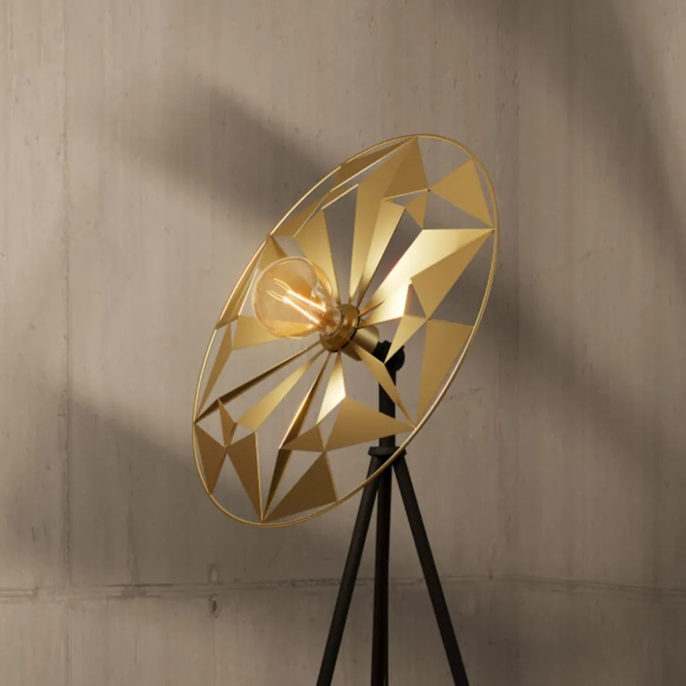 Castanuelo gulvlampe, sort/guld