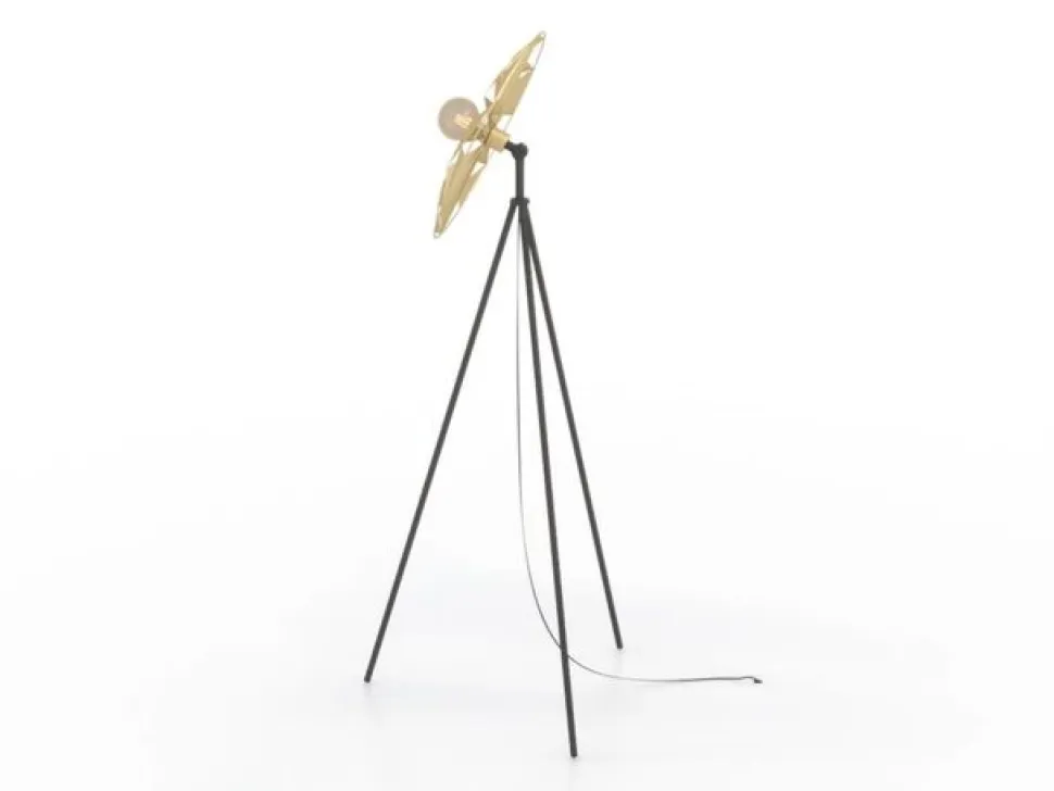 Castanuelo gulvlampe, sort/guld