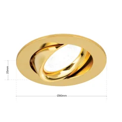 Choice indbygningsspot aluminium, kan roteres guld