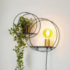 Circle væglampe, sort, 38 cm, E27