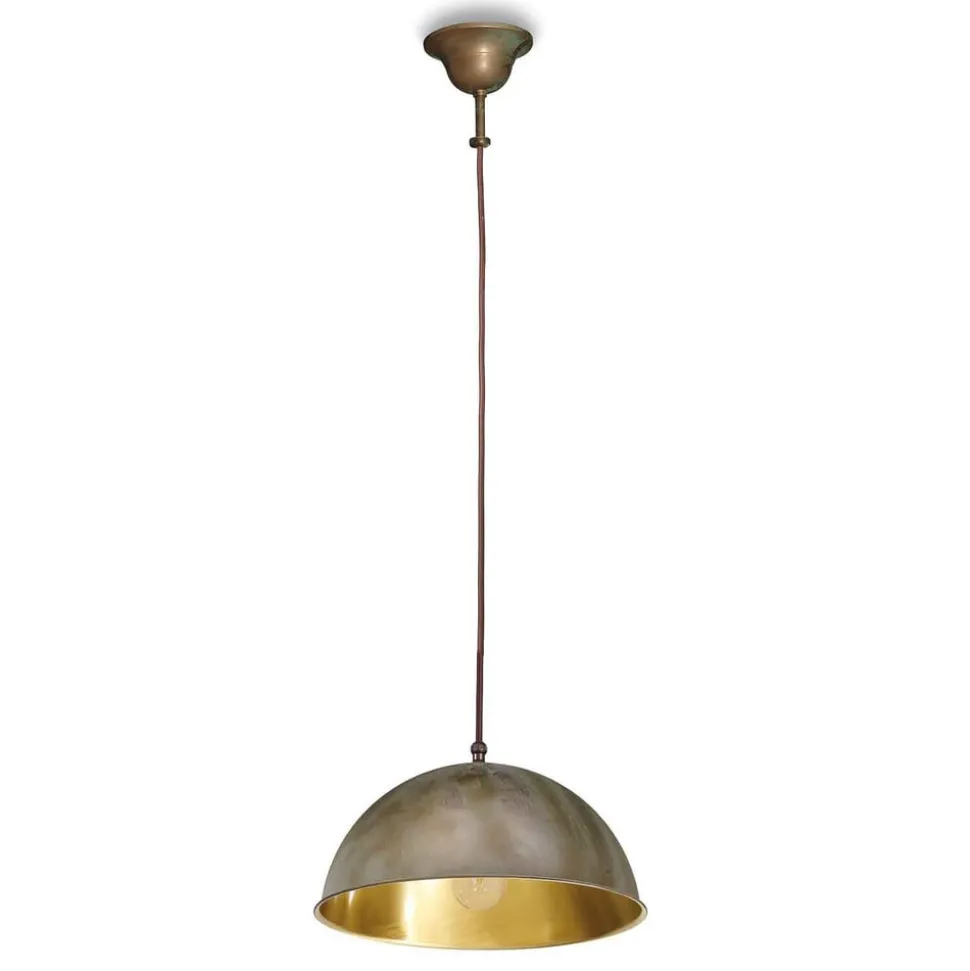 Cirkel hængelampe gylden/antik messing, Ø 20cm