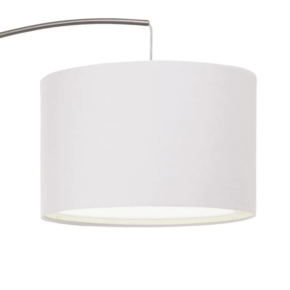 Clarie gulvlampe, hvid, jernfarvet, 180 cm, stof/metal