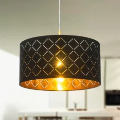 Clark pendel, sort/guldfarvet, Ø 40 cm
