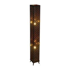 Clarke gulvlampe, sort/guld blad, højde 118 cm, stof