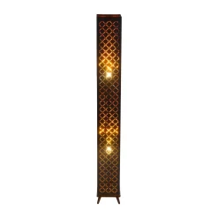 Clarke gulvlampe, sort/guld blad, højde 118 cm, stof