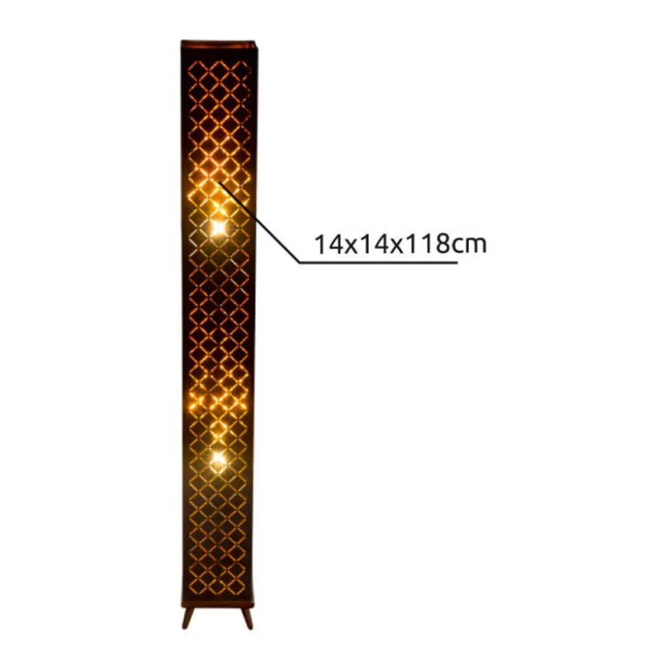 Clarke gulvlampe, sort/guld blad, højde 118 cm, stof