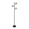 Classy 3 lyskilder gulvlampe, røget glas