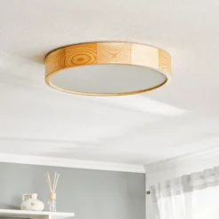 Cleo loftlampe, Ø 47,5 cm, 4 lyskilder, fyrretræ, E27