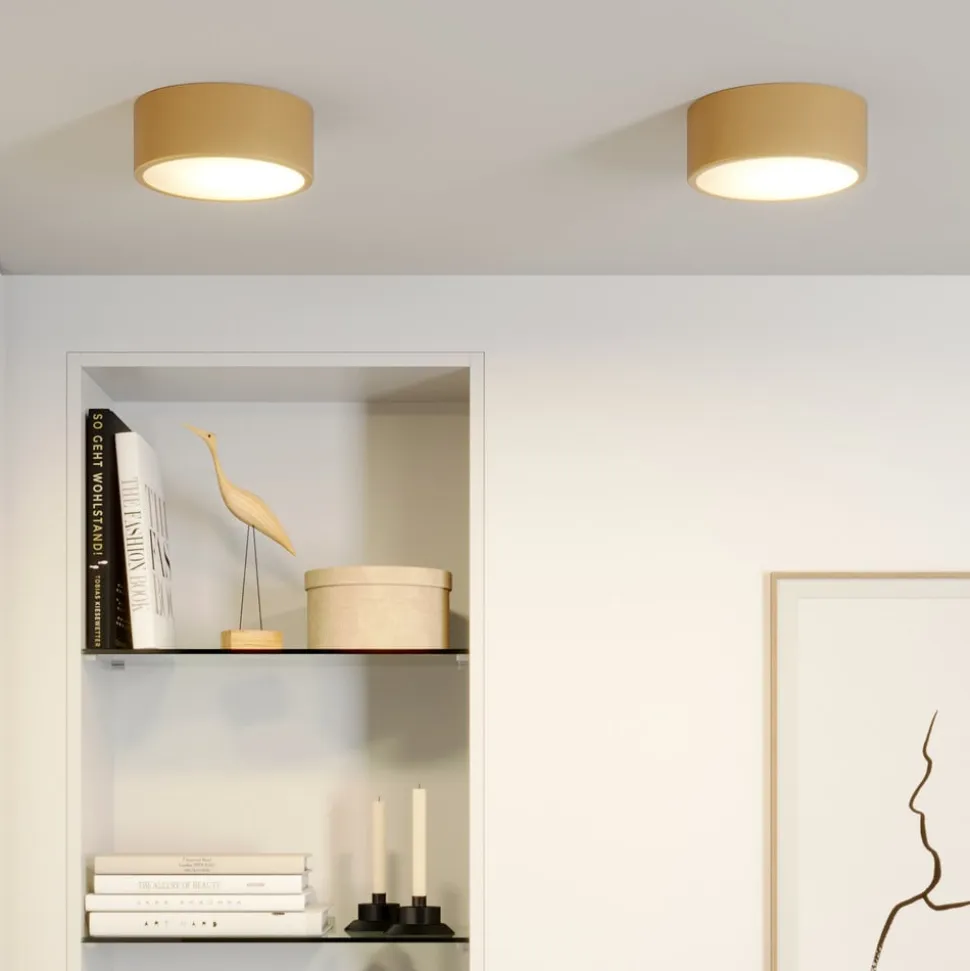 Cleo loftlampe, Ø 20 cm, IP20, guldfarvet, metal, E27