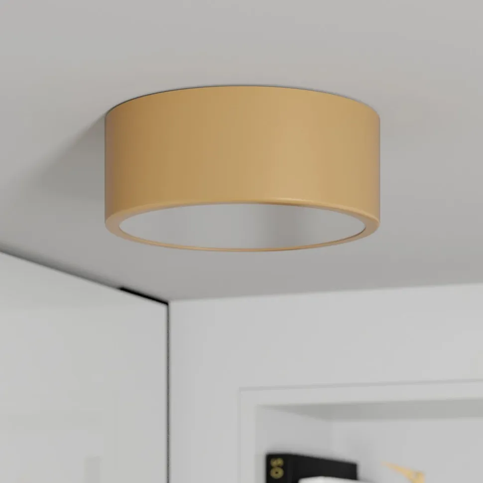 Cleo loftlampe, Ø 20 cm, IP20, guldfarvet, metal, E27