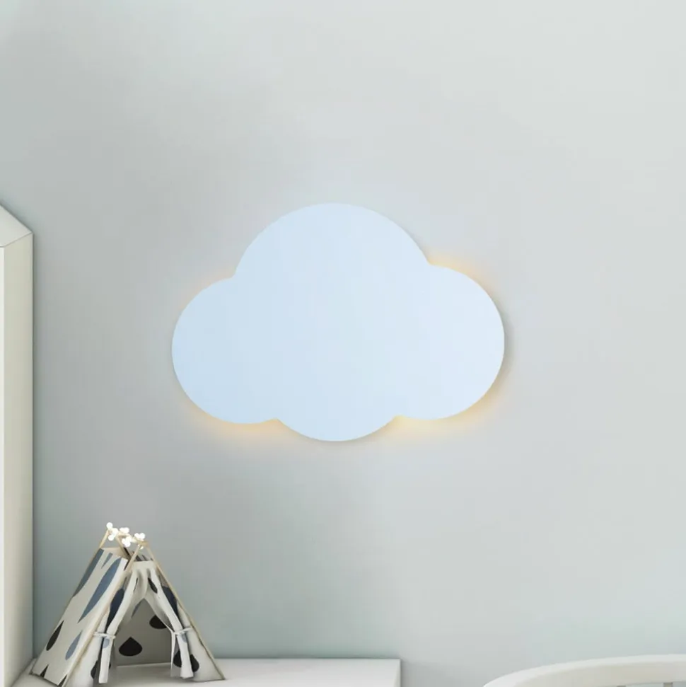 Cloud væglampe, blå, stål, indirekte lys, 38 x 27 cm