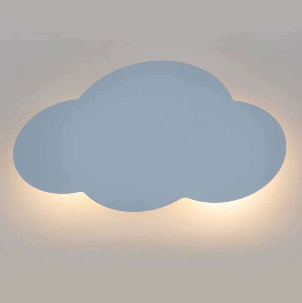 Cloud væglampe, blå, stål, indirekte lys, 38 x 27 cm