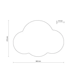 Cloud væglampe, hvid, stål, indirekte lys, 38 x 27 cm