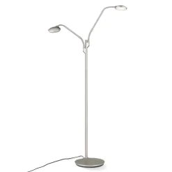 Cobra LED-gulvlampe, 2 lyskilder, mat nikkel