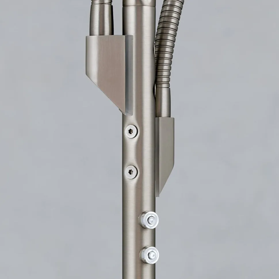 Cobra LED-gulvlampe, 2 lyskilder, mat nikkel