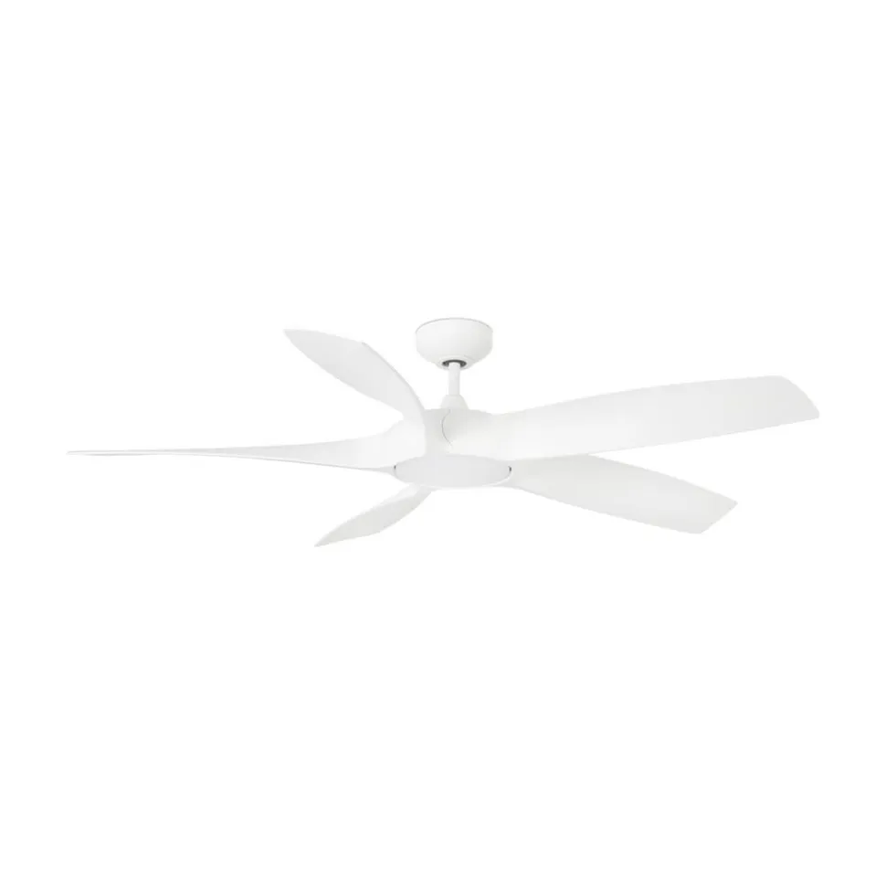 Cocos L loftventilator med LED-lampe, DC, hvid