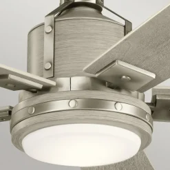 Colerne 52 LED-loftventilator, nikkel/hvid valnød
