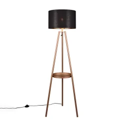 Colette gulvlampe, trebenet fod, kaffe/sort