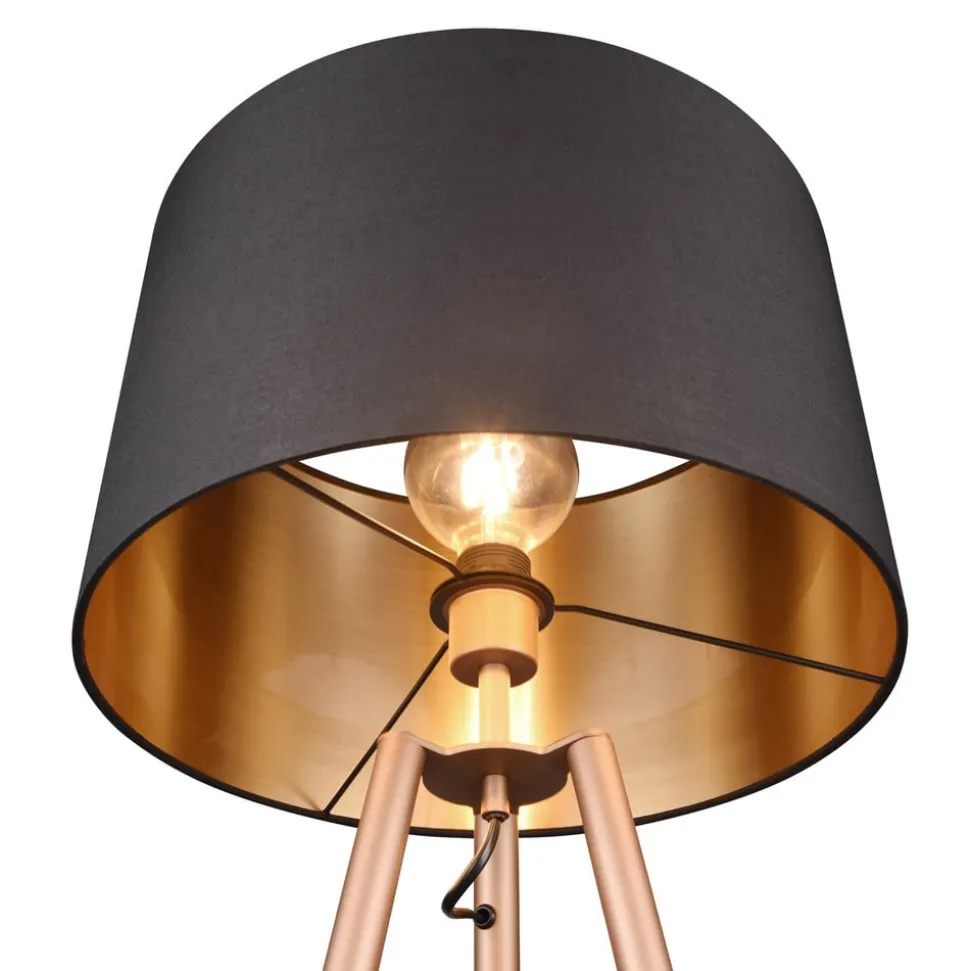 Colette gulvlampe, trebenet fod, kaffe/sort