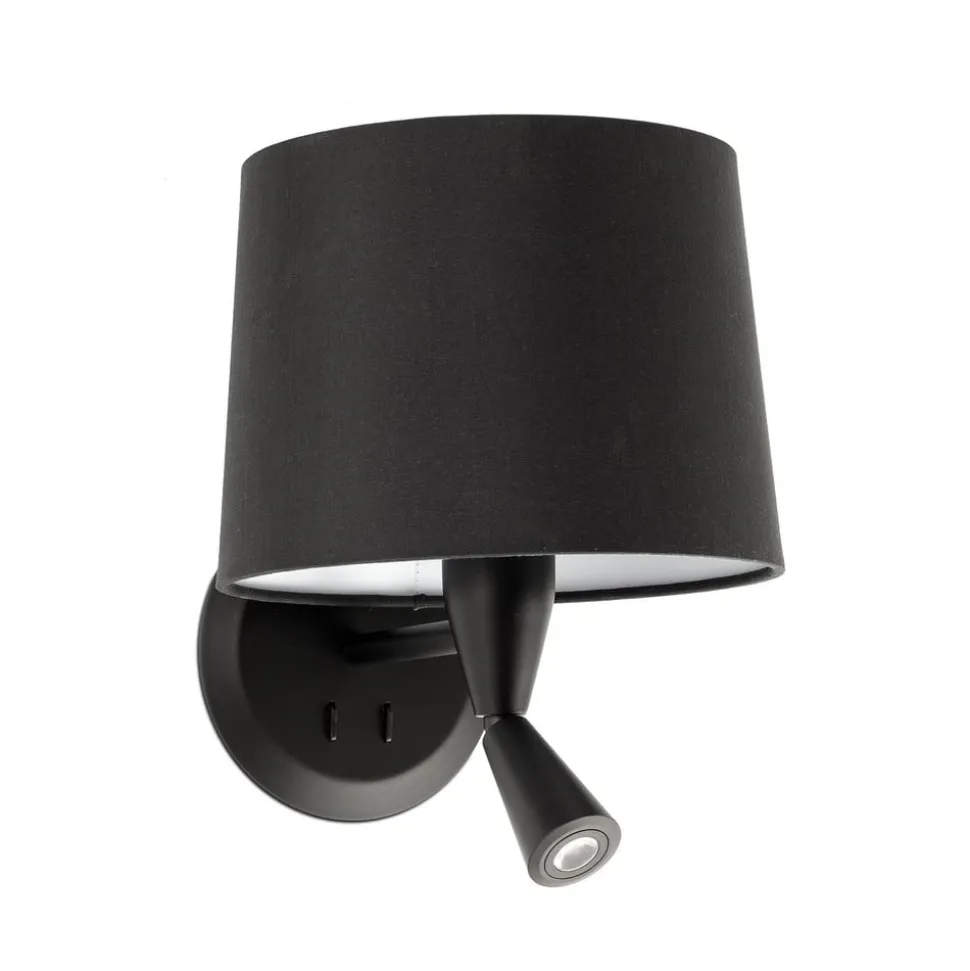 Conga væglampe med LED-læselampe, sort