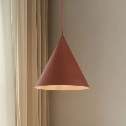 Cono pendel, enkelt lys, Ø 25 cm, teglrød