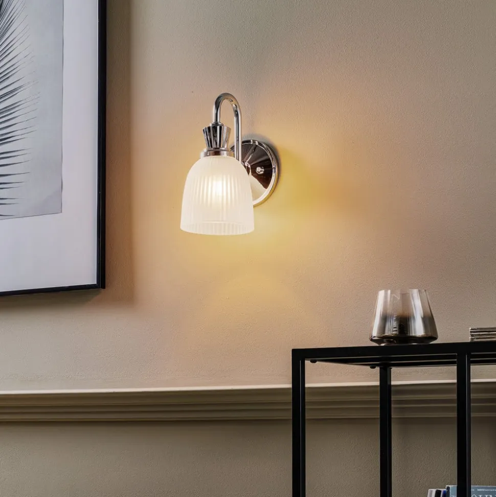 Cora LED-væglampe t. badev., glasskærm, 1 lyskilde