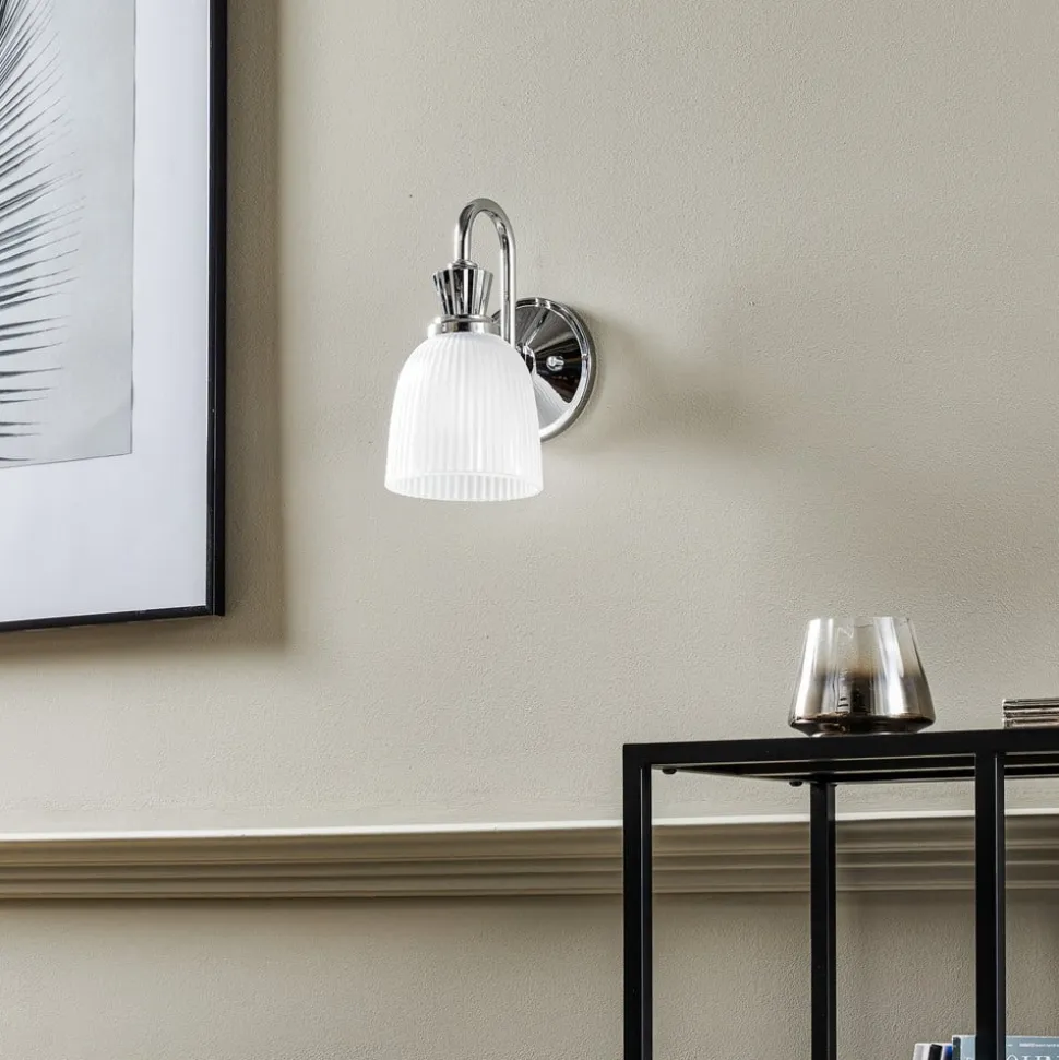 Cora LED-væglampe t. badev., glasskærm, 1 lyskilde