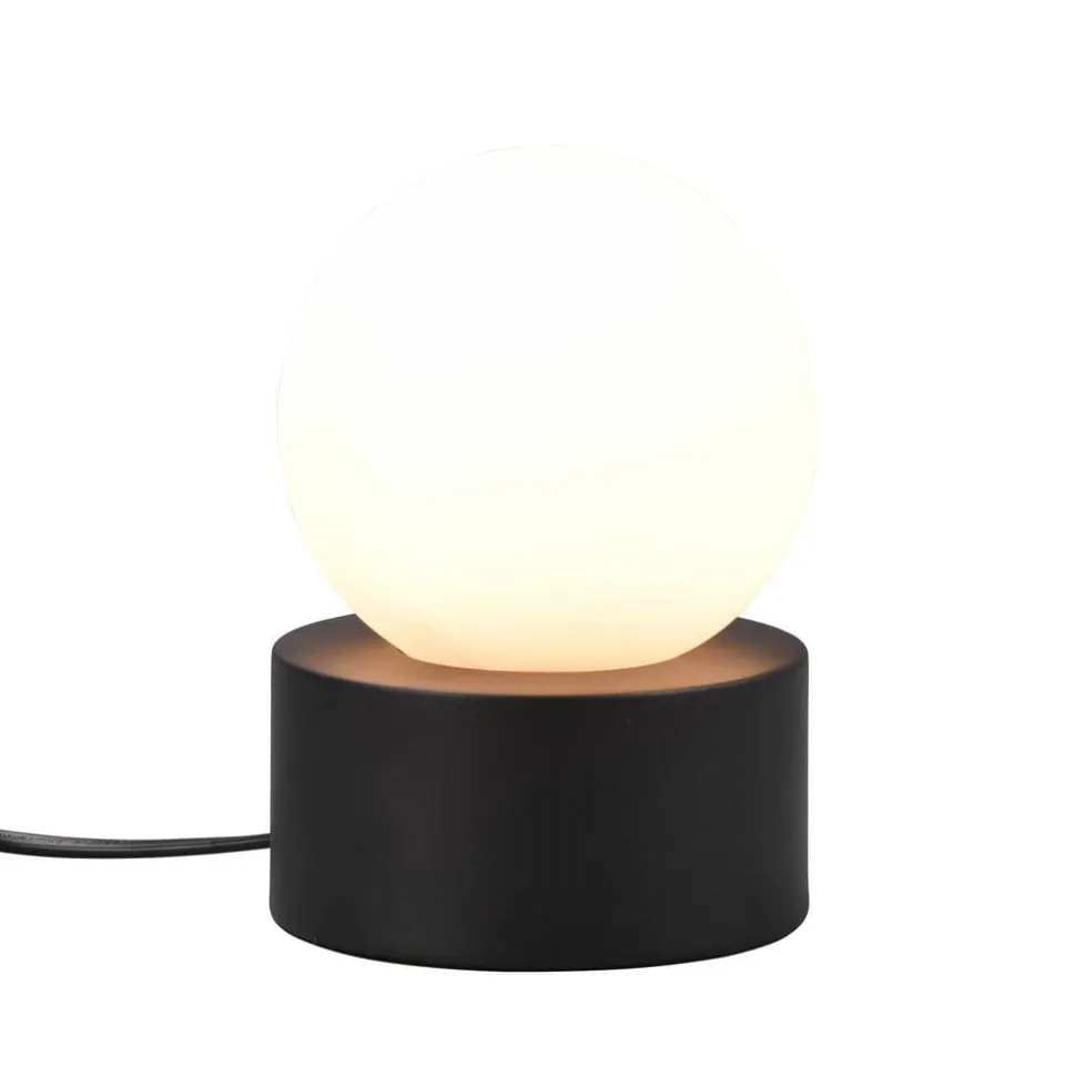 Countess bordlampe, opalglas, metalfod i sort