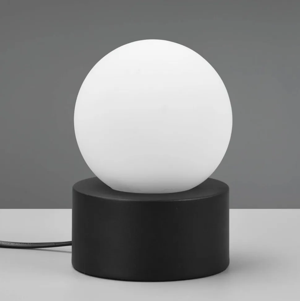 Countess bordlampe, opalglas, metalfod i sort