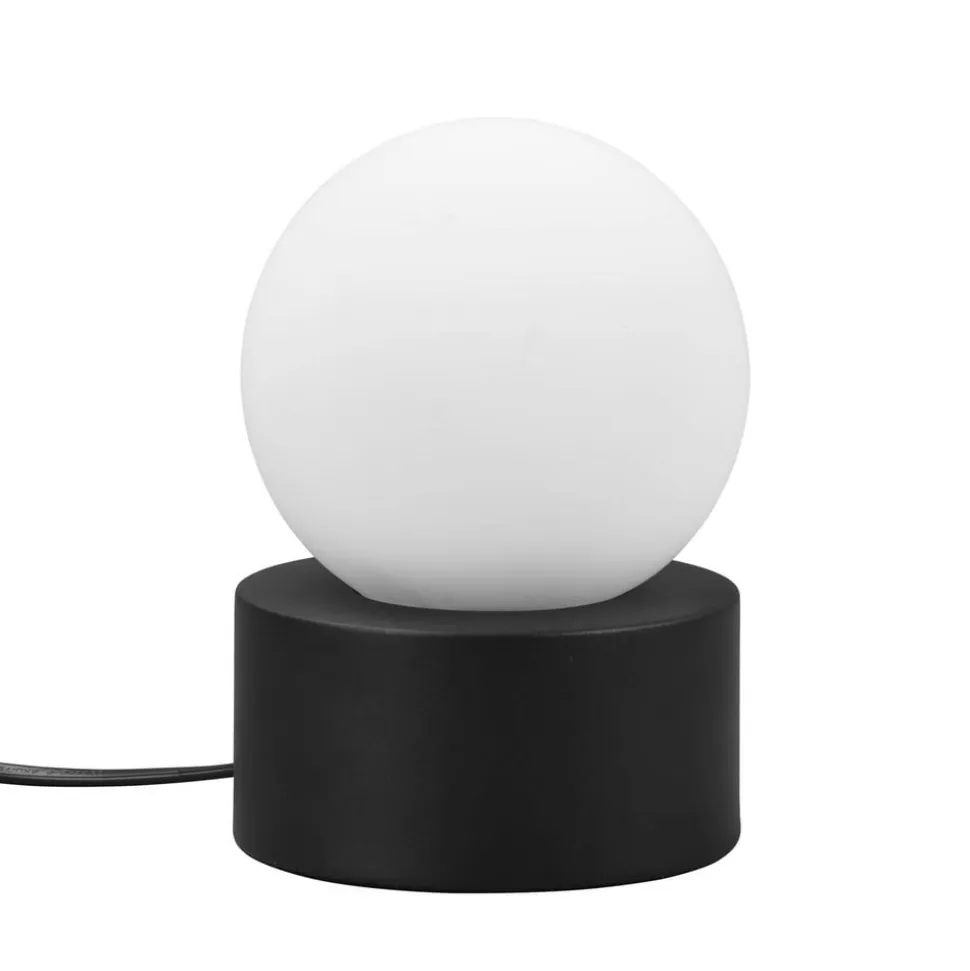 Countess bordlampe, opalglas, metalfod i sort