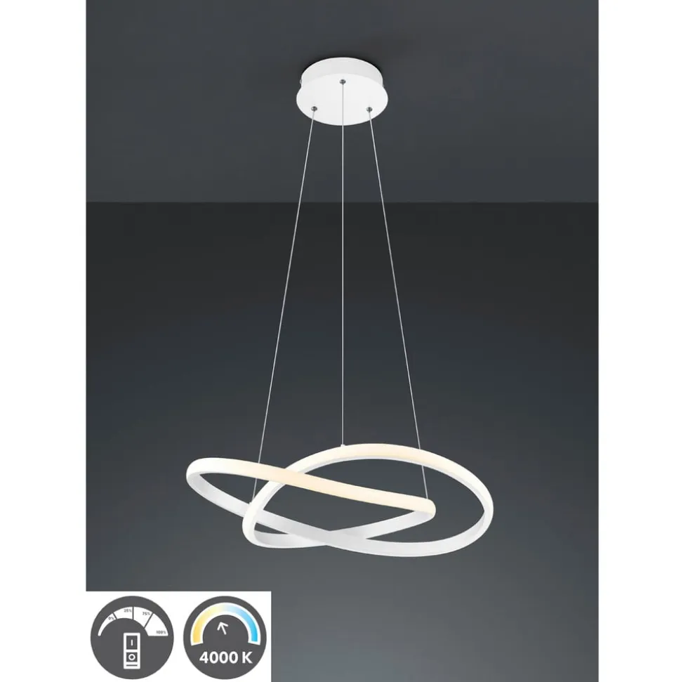 Course LED-pendel, mat hvid, 4.000 K, Ø 60 cm, metal
