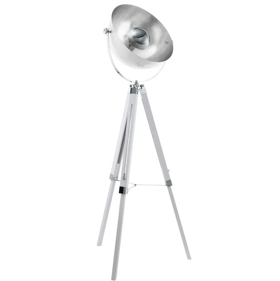 Covaleda gulvlampe med trefod, hvid, sølv