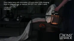 Crotone LED-solcellelygte, kan dæmpes, USB
