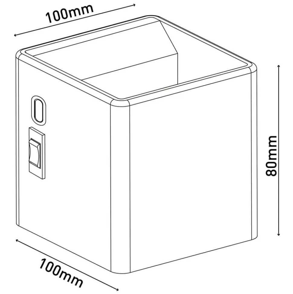 Cube LED-væglampe, batteri, magnetisk, hvid