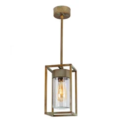 Cubic³ 3368 hængelampe antik messing/klar