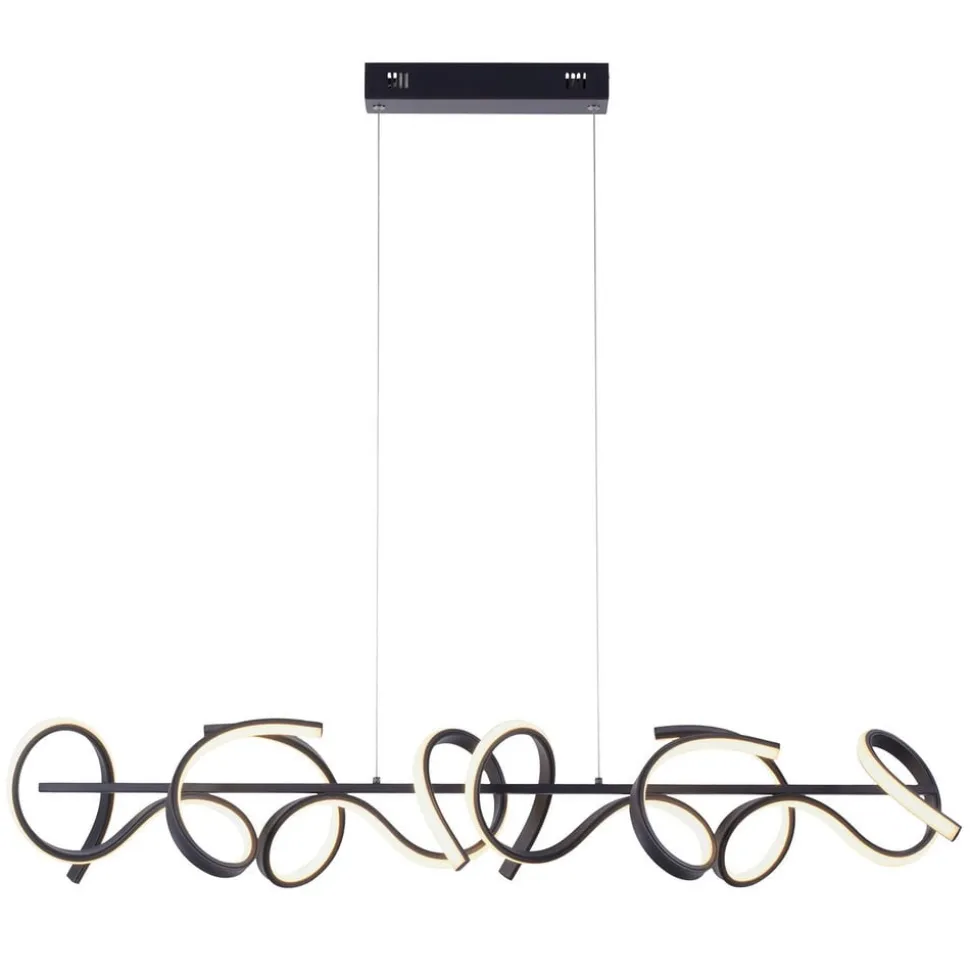 Curls LED-hængelampe, sort, metal, 99 cm lang, dæmpbar