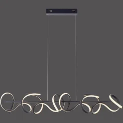 Curls LED-hængelampe, sort, metal, 99 cm lang, dæmpbar