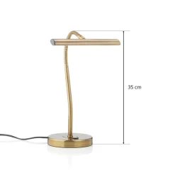 Curtis bøjelig LED-bordlampe, antik messing