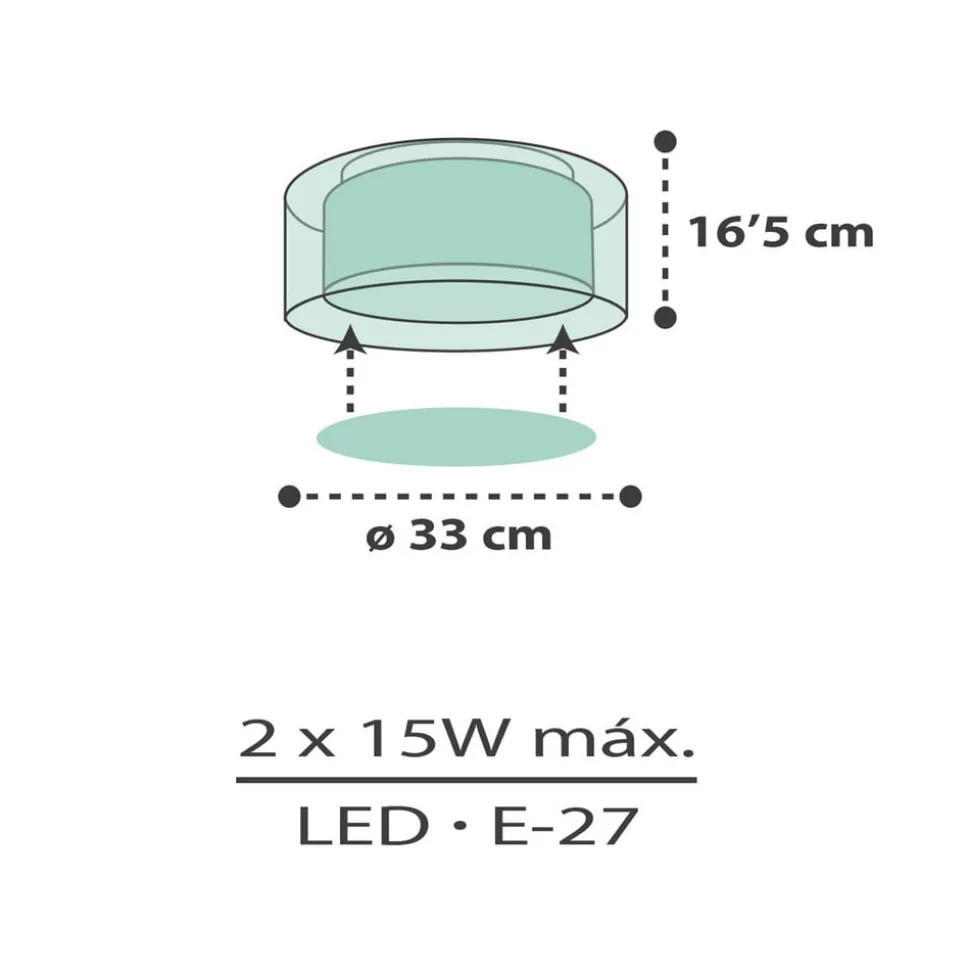 Dalber Cloud Green loftslampe, Ø 33 cm, grøn