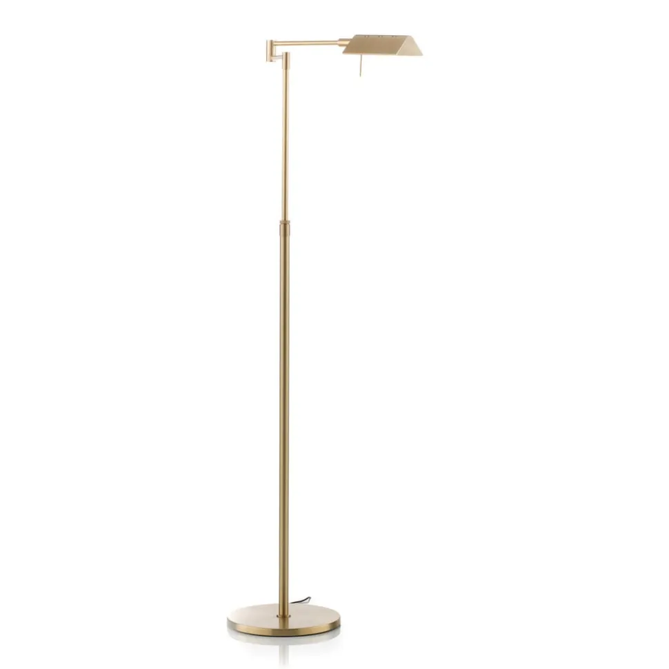 Danuta justerbar LED-gulvlampe, mat messing
