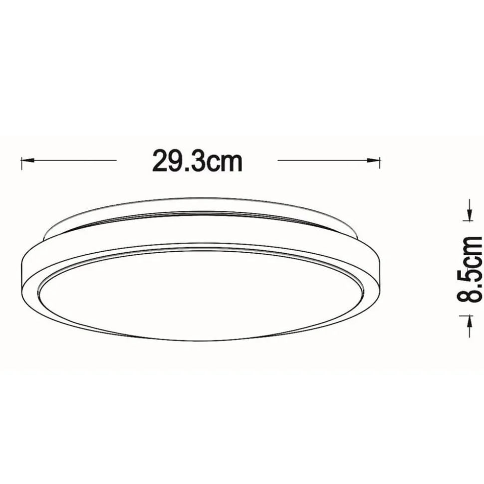 Dasher LED loftlampe, sort, Ø 29,3 cm, 2700 K, IP44