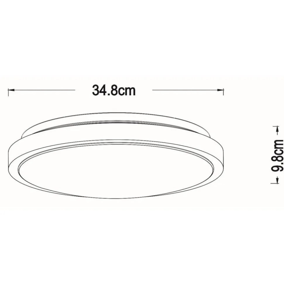Dasher LED loftlampe, sort, Ø 34,8 cm, 2700 K, IP44