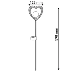 Deco-solcelle hjerte, jordspyd, LED varm hvid, 2x