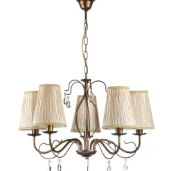 Delia lysekrone, bronzefarvet, 5-lys, Ø 68 cm