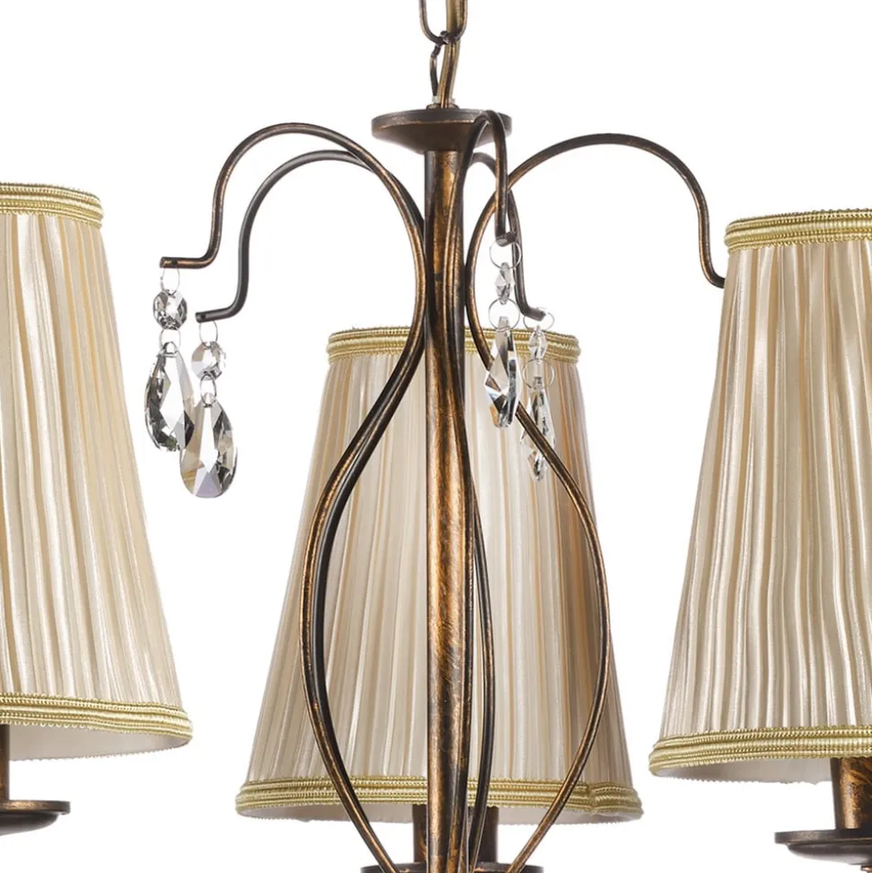 Delia lysekrone, bronzefarvet, 5-lys, Ø 68 cm