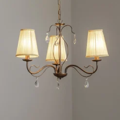 Delia lysekrone, bronzefarvet, 3-lys, Ø 60 cm