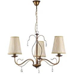 Delia lysekrone, bronzefarvet, 3-lys, Ø 60 cm