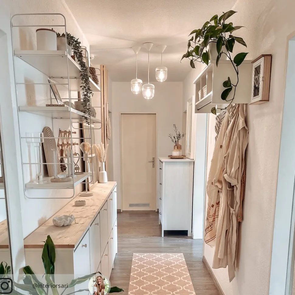 Designer pendellampe Acorn, hvid og poleret kobber
